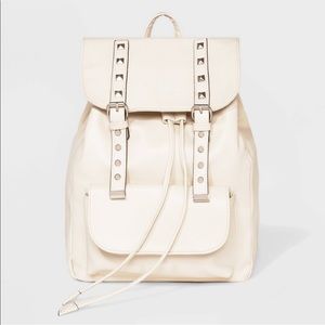 Studded faux leather backpack